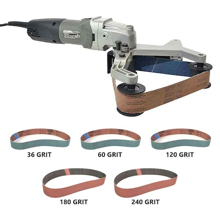 Hardin 700-3000 RPM Pipe Polisher 800W Includes 36, 60, 120, 180 & 240 Grit Aluminum Oxide Sanding Belts HPG-331-K